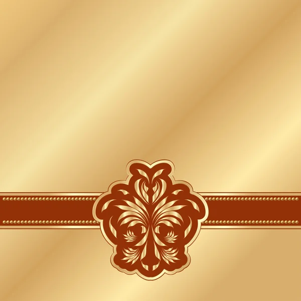 Золотой фон с красным викторианским узором — стоковый вектор