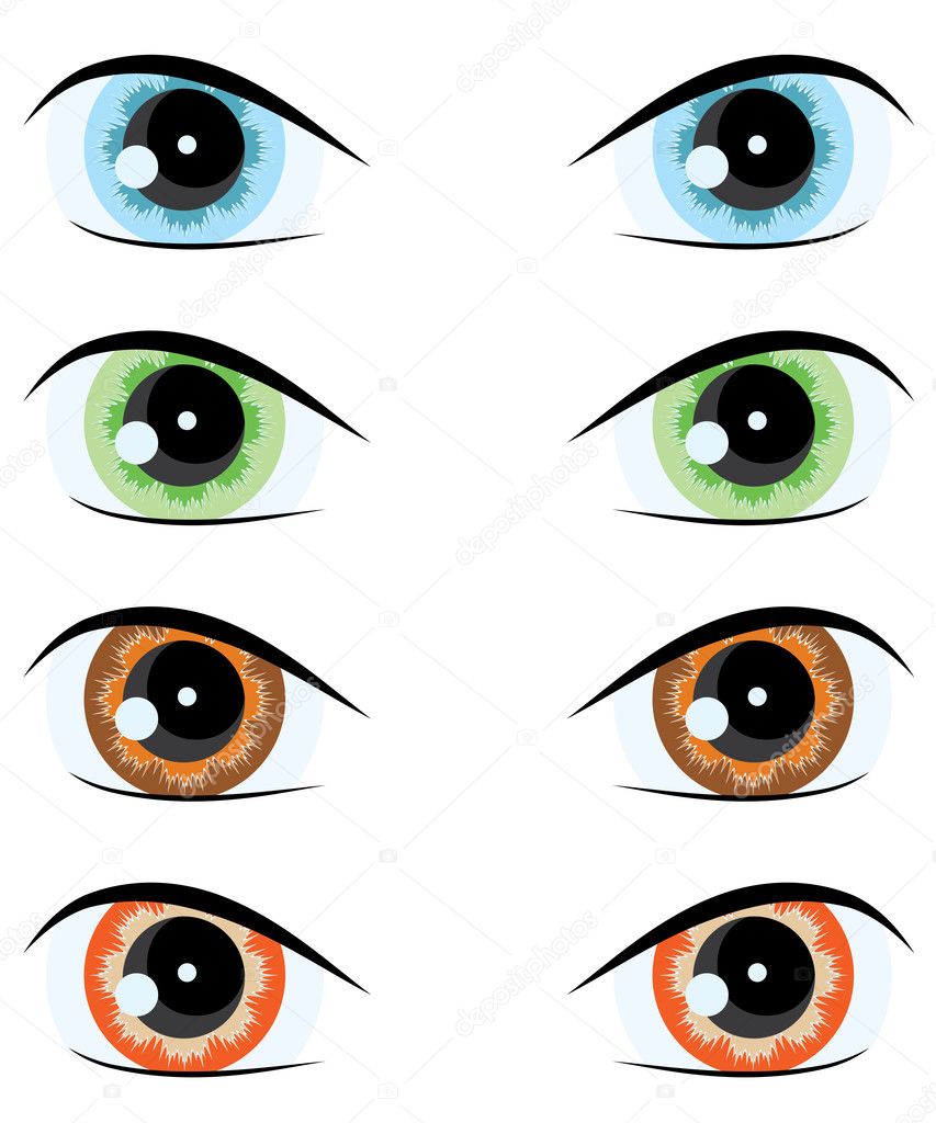 Cartoon eye. Vector set