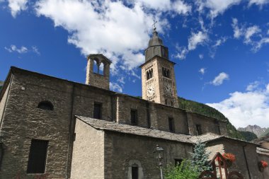 Ancient church in Morgex, Italy clipart