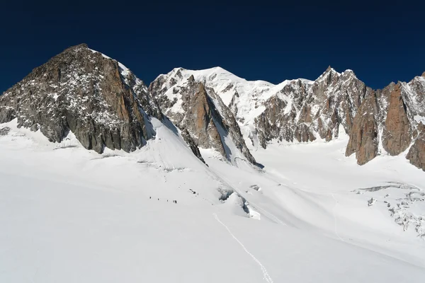 Mont Blanc and Mer de glace glacier — Stock Photo, Image