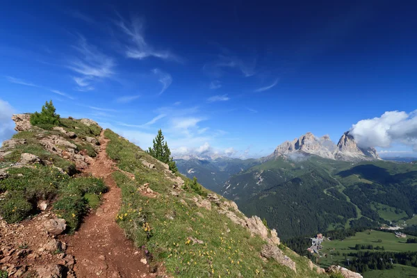 Belvedere przełęczy Pordoi, włoskie Dolomity — Zdjęcie stockowe