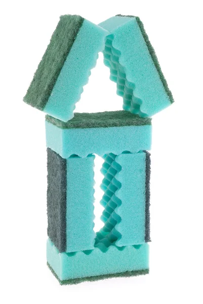 Casa feita de esponjas verdes — Fotografia de Stock