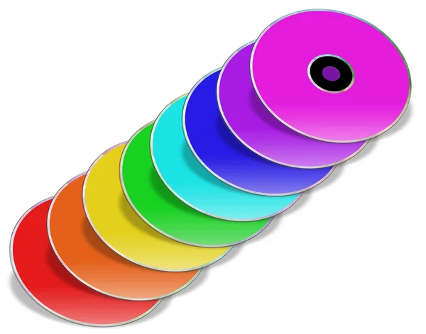 Muchos DVD coloridos . —  Fotos de Stock