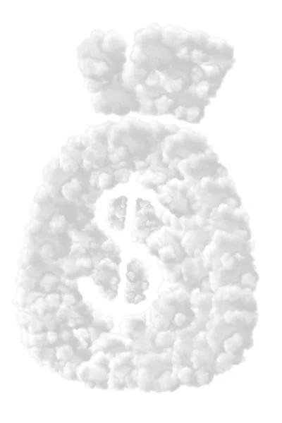 Pytlík s penězi s symbol dolaru — Stock fotografie