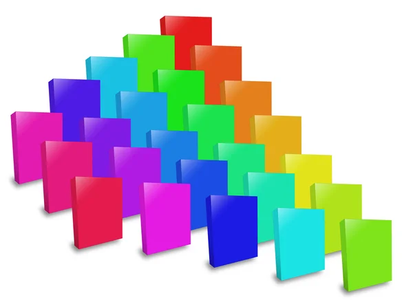 Viele farbige Schachteln. — Stockfoto