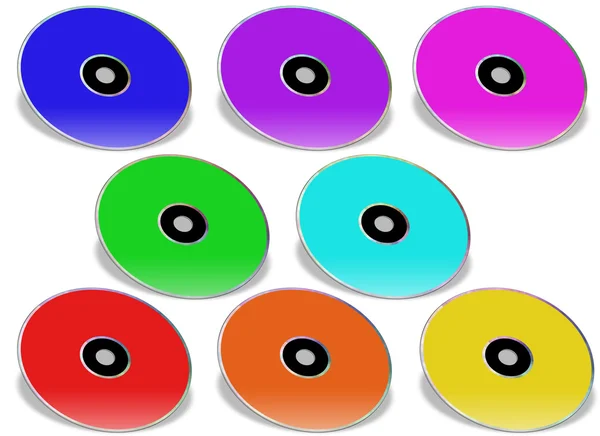 Molti DVD colorati . — Foto Stock