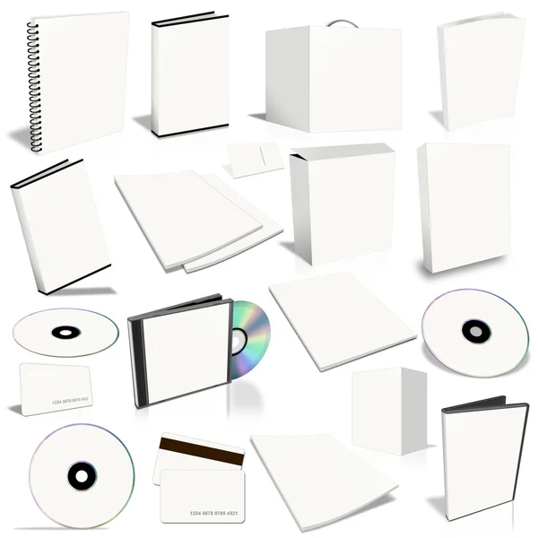 Blanco 3d colección de cubierta en blanco Imagen De Stock