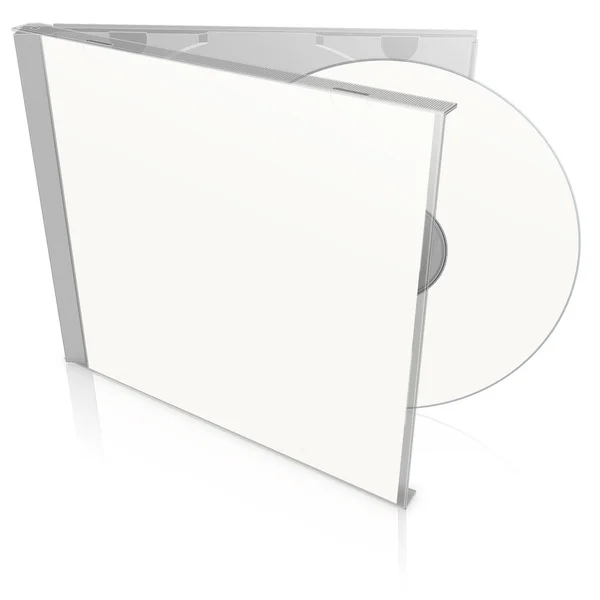 Witte lege cd-doosje en disc — Stockfoto