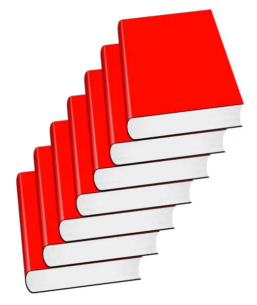 Viele rote Bücher — Stockfoto