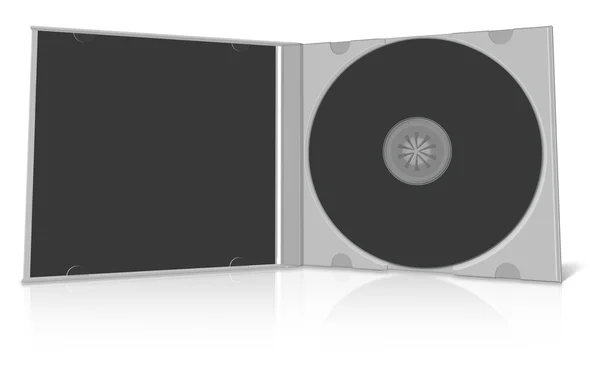 Caixa de cd em branco preto e disco — Fotografia de Stock