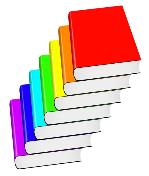 Viele farbige Bücher — Stockfoto