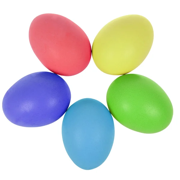 Five easter eggs in circle — Stock Photo, Image