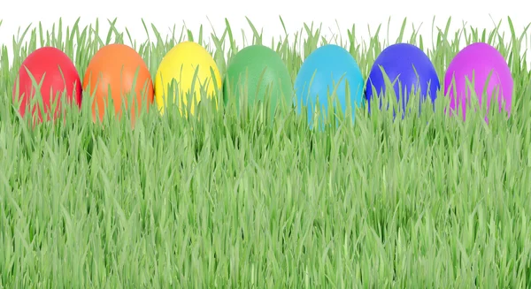 Easter eggs in row — Stock Photo, Image