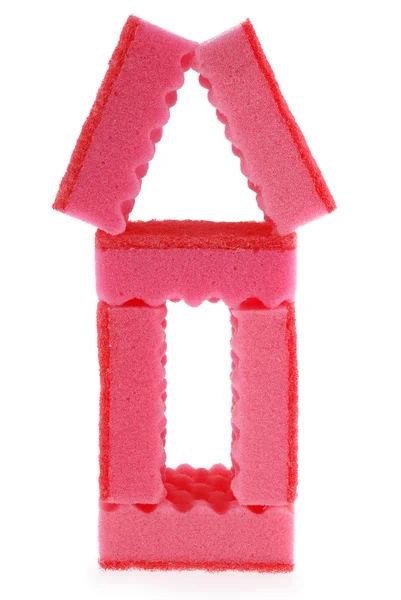 빨강 스폰지의 만든 집 — 스톡 사진