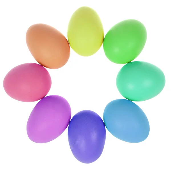 Eight easter eggs in circle — Stock Photo, Image