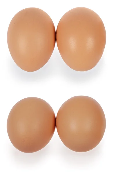 在行中的两个鸡蛋 — 图库照片