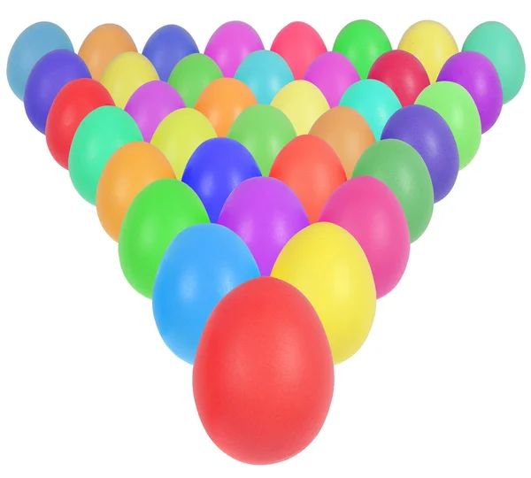 Easter eggs in triangle — Stock Photo, Image