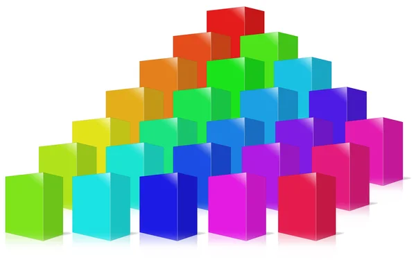 Viele farbige Schachteln. — Stockfoto