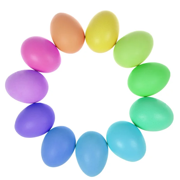 Eleven easter eggs in circle — Stock Photo, Image