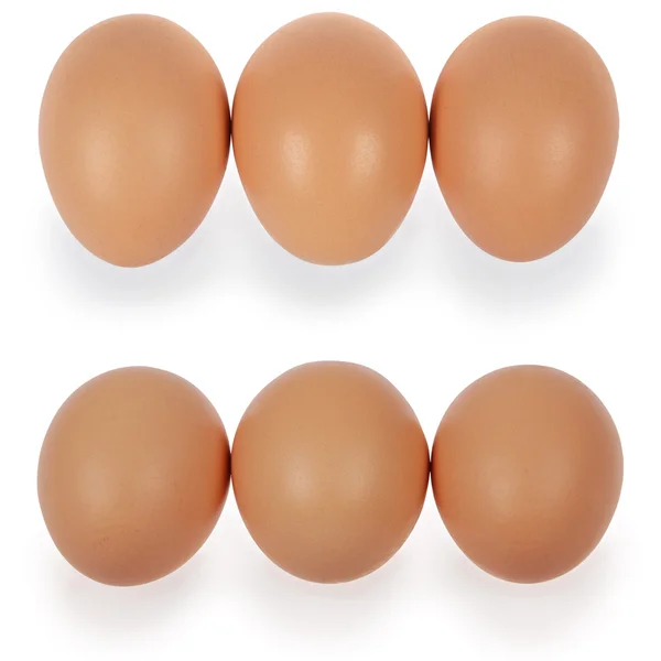 Three eggs in row — Stock Photo, Image