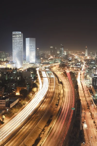 Tel Aviv bei Nacht — Stockfoto