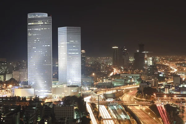 Tel Aviv på natten — Stockfoto