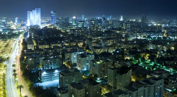 Skyline de Tel Aviv la nuit — Photo