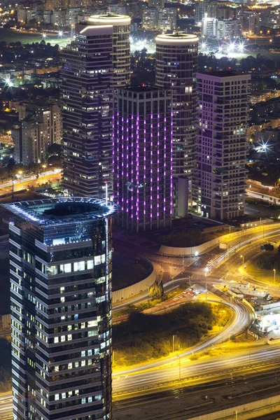 Vista noturna de Tel Aviv — Fotografia de Stock