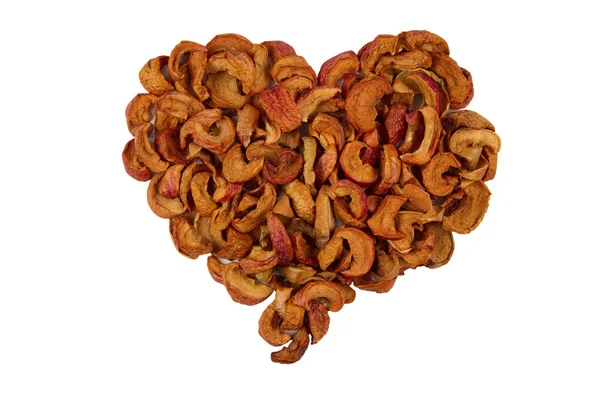 Heart of dried apples — Stock Photo, Image