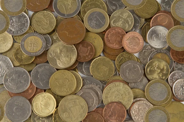 Háttér-csoport európai érmék — Stock Fotó