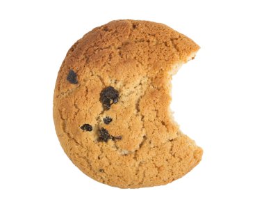 Top view oatmeal cookie with raisins clipart