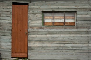 Eski pencere ve kapı ile duvar arka plan
