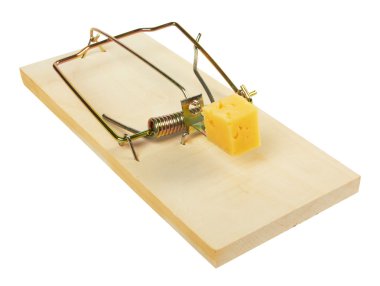 Mousetrap with cheese clipart