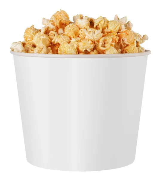 Bílá popcorn box — Stock fotografie