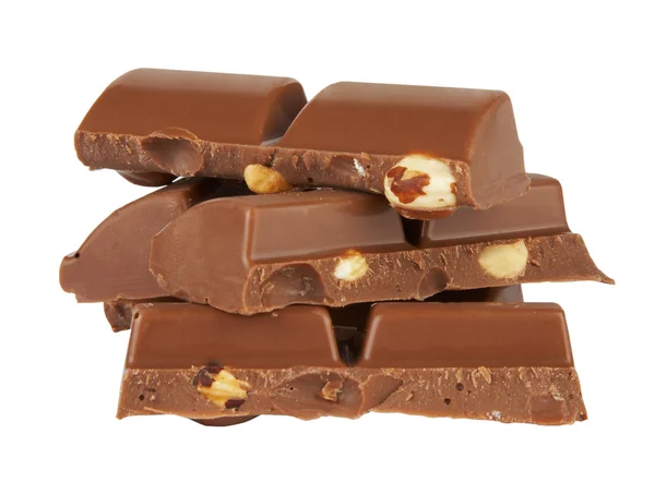 Kawałki czekolady z nakrętką — Zdjęcie stockowe