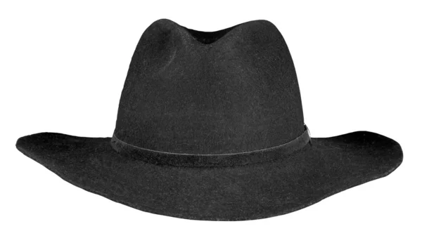 Sombrero negro aislado sobre un blanco — Foto de Stock