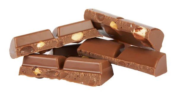 Chocoladestukjes met moer — Stockfoto