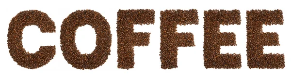 Форма COFFEE, виготовлена з кавових зерен — стокове фото