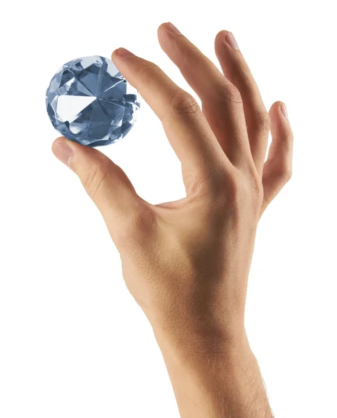 Diamond jewel in hand — Stock Photo, Image