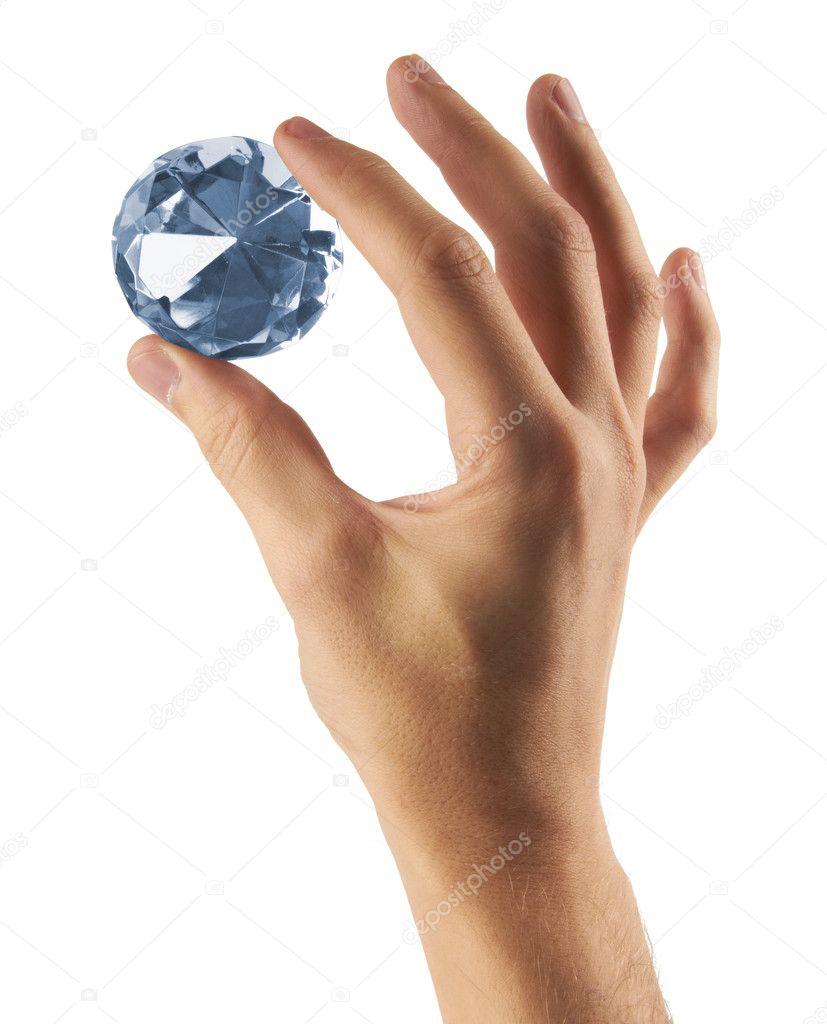 Diamond jewel in hand
