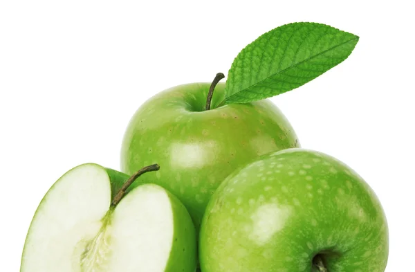 Čerstvá zelená jablka — Stock fotografie