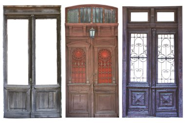 Set of aged doors clipart