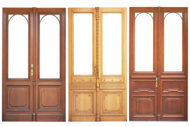 Set of wooden doors clipart