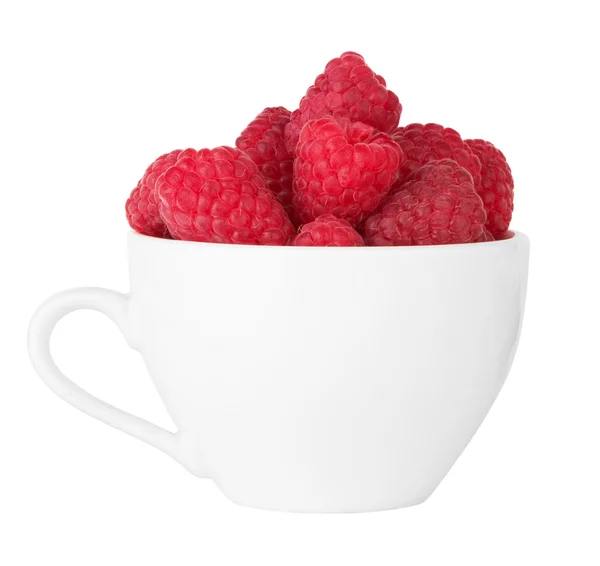 Ripe raspberry in cup — Stock Photo, Image