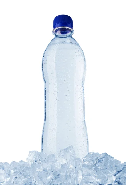 Water bottle in ice — Stock Photo, Image