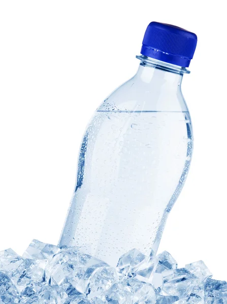 Water bottle in ice — Stock Photo, Image
