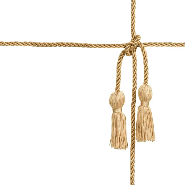 Gold rope with tassel — Stock Photo, Image