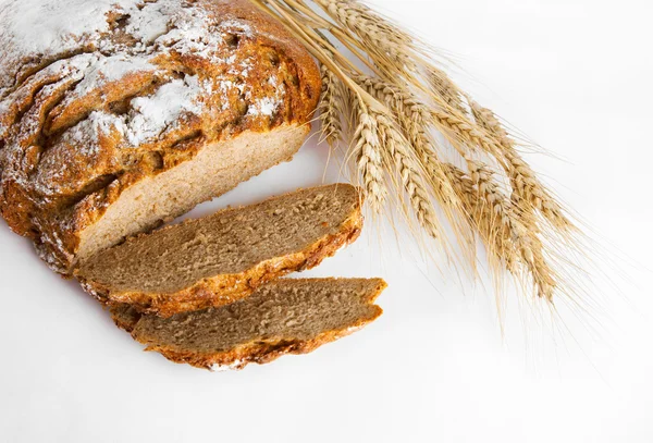 stock image Bread and stalks of wheat