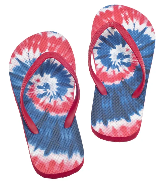 Kravata dye překlopit flop sandály — Stock fotografie