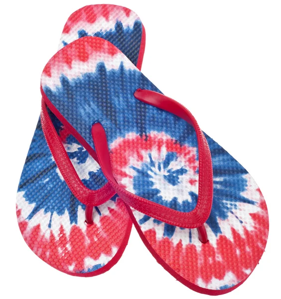 Kravat boya flip flop sandalet — Stok fotoğraf